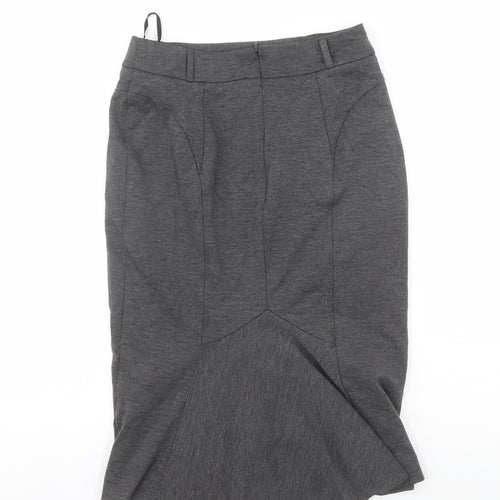 South Womens Grey Polyester Straight & Pencil Skirt Size 10 Zip