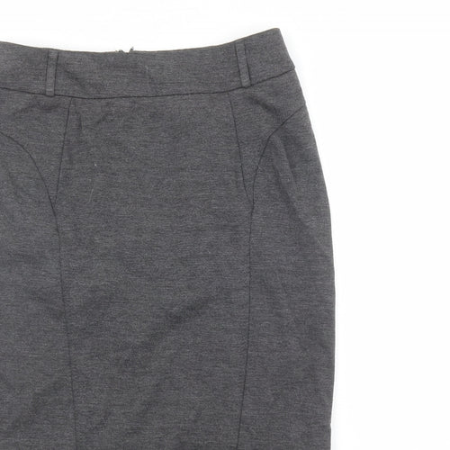 South Womens Grey Polyester Straight & Pencil Skirt Size 10 Zip