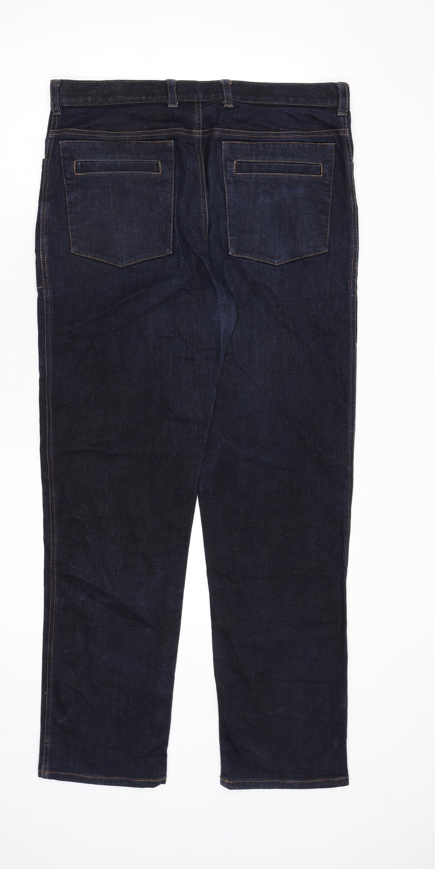 Mandatory Mens Blue Cotton Straight Jeans Size 34 in L30 in Regular Zip