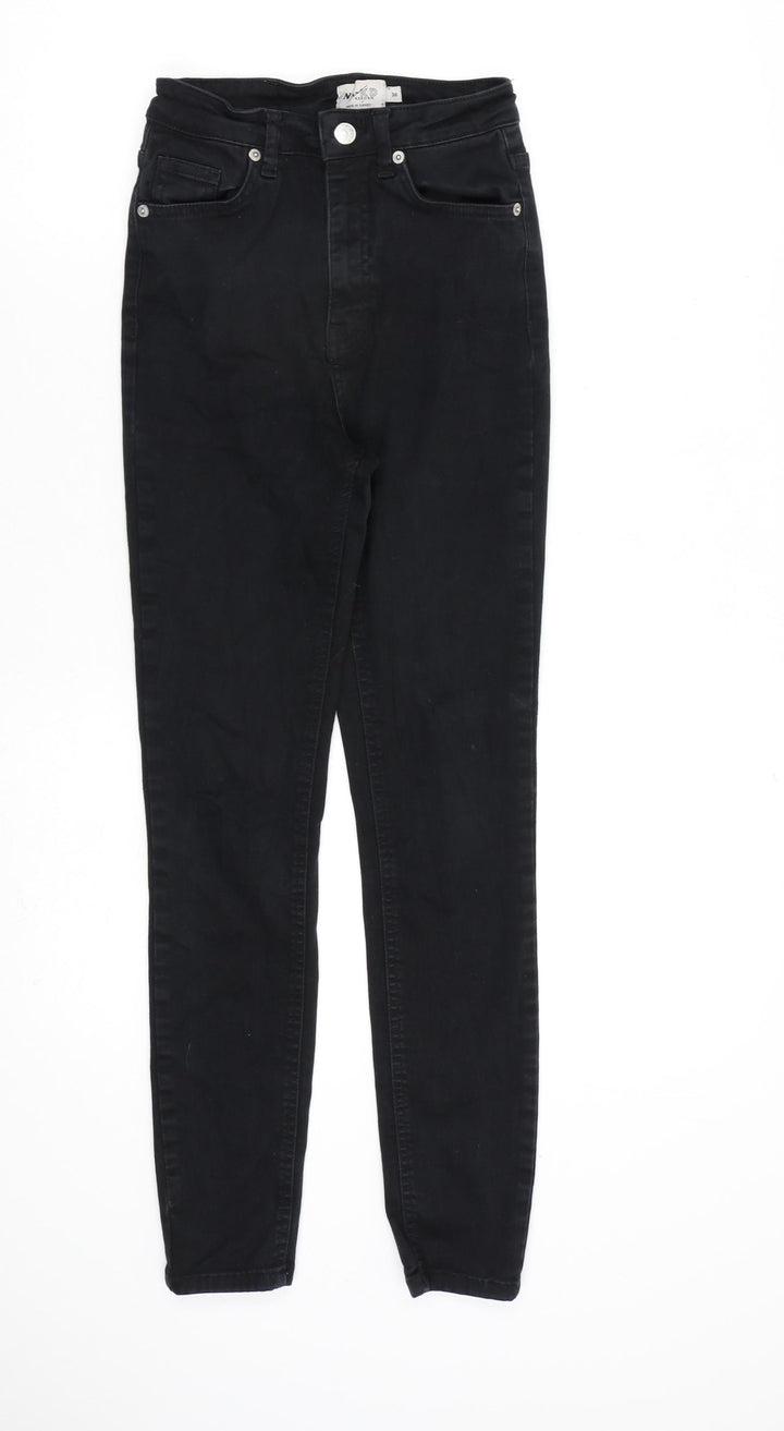 Nakd Womens Black Cotton Straight Jeans Size 8 L27 in Regular Zip