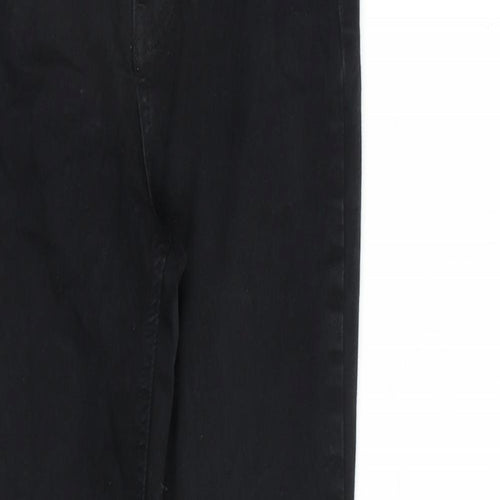 Nakd Womens Black Cotton Straight Jeans Size 8 L27 in Regular Zip