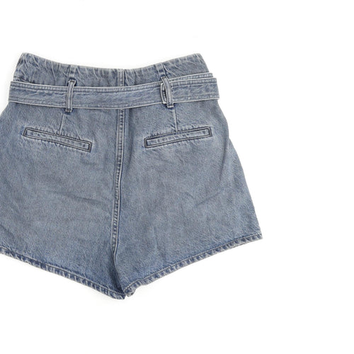 IRO Womens Blue 100% Cotton Paperbag Shorts Size 28 in L3 in Regular Zip