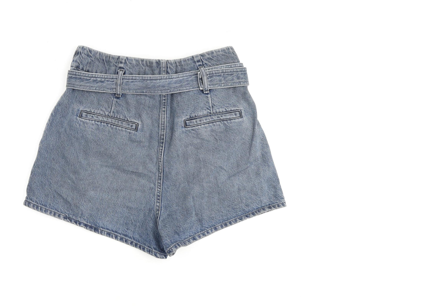 IRO Womens Blue 100% Cotton Paperbag Shorts Size 28 in L3 in Regular Zip