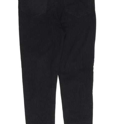 In the Style Womens Black Cotton Straight Jeans Size 8 L26 in Regular Zip