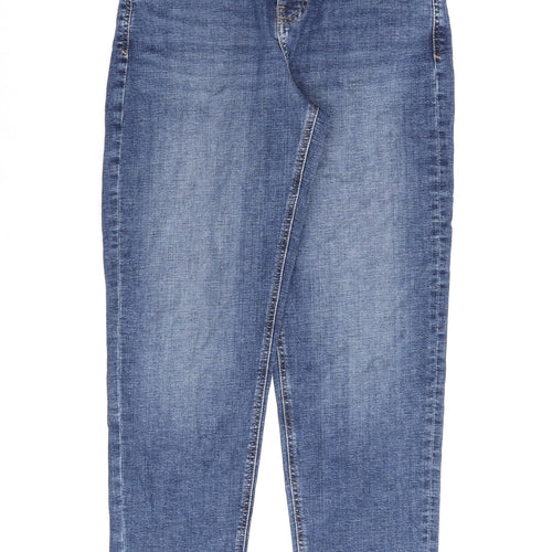 NEXT Womens Blue Cotton Straight Jeans Size 8 L28 in Regular Zip