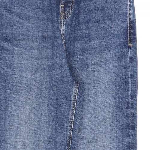 NEXT Womens Blue Cotton Straight Jeans Size 8 L28 in Regular Zip