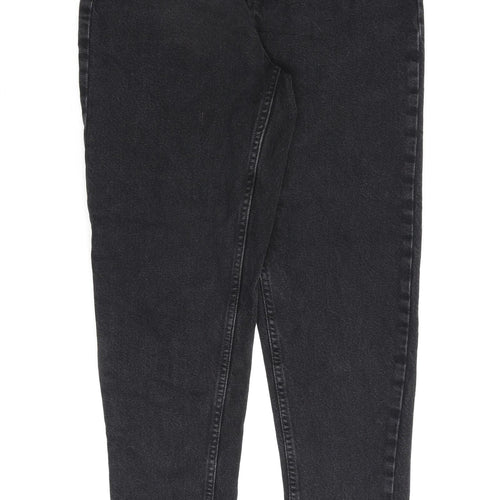 Denim & Co. Womens Black Cotton Mom Jeans Size 8 L28 in Regular Zip