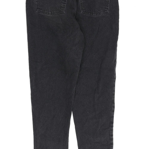 Denim & Co. Womens Black Cotton Mom Jeans Size 8 L28 in Regular Zip