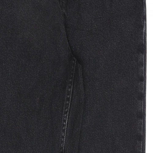 Denim & Co. Womens Black Cotton Mom Jeans Size 8 L28 in Regular Zip