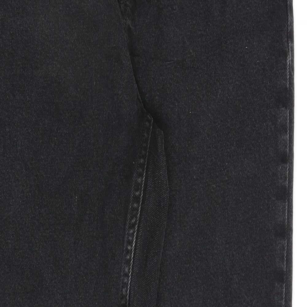 Denim & Co. Womens Black Cotton Mom Jeans Size 8 L28 in Regular Zip