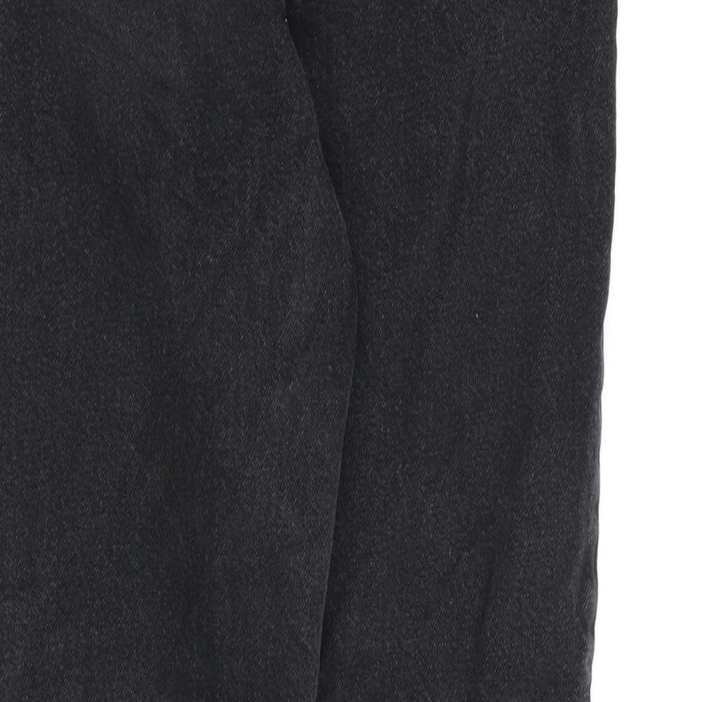 Denim & Co. Womens Black Cotton Mom Jeans Size 8 L28 in Regular Zip