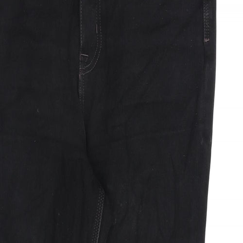 Marks and Spencer Womens Black Cotton Skinny Jeans Size 14 L28 in Regular Zip