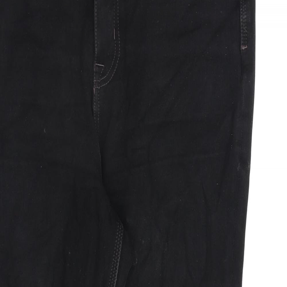 Marks and Spencer Womens Black Cotton Skinny Jeans Size 14 L28 in Regular Zip