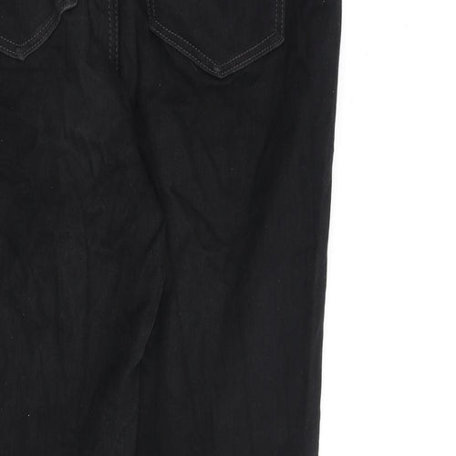 Marks and Spencer Womens Black Cotton Skinny Jeans Size 14 L28 in Regular Zip