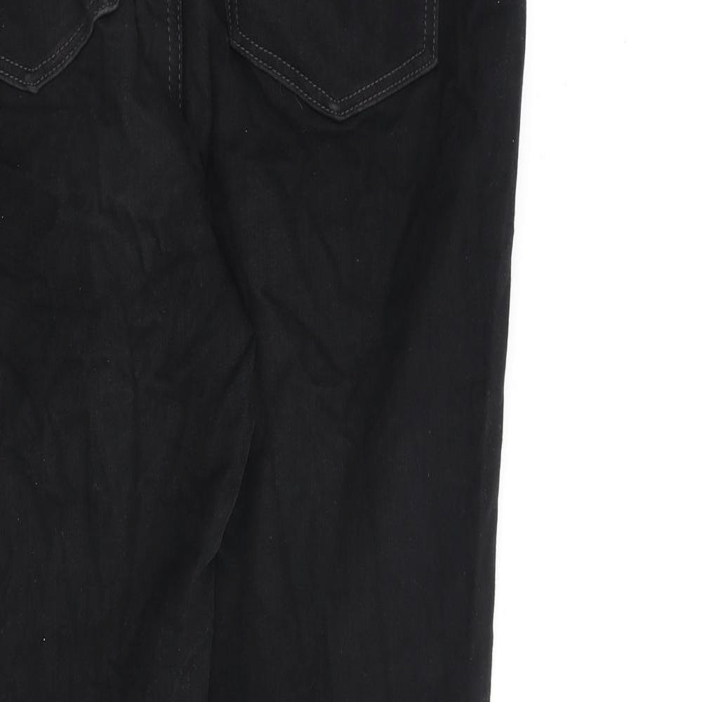 Marks and Spencer Womens Black Cotton Skinny Jeans Size 14 L28 in Regular Zip