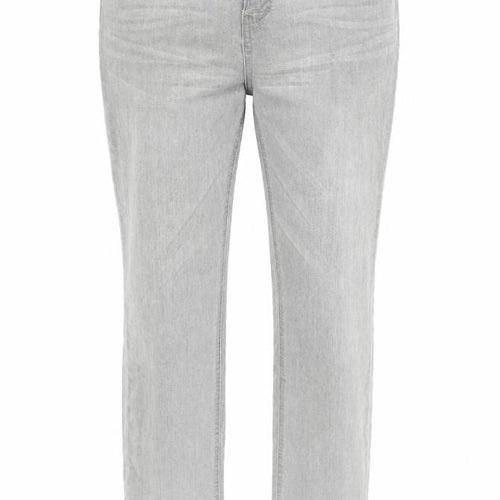 Denim & Co. Womens Grey Cotton Straight Jeans Size 12 L30 in Regular Zip