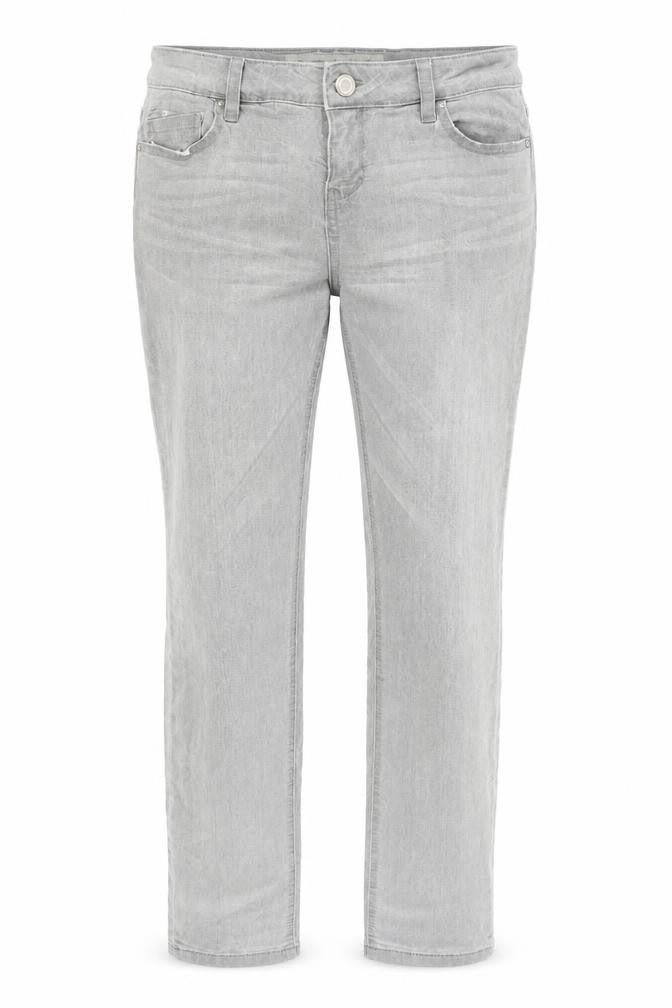 Denim & Co. Womens Grey Cotton Straight Jeans Size 12 L30 in Regular Zip