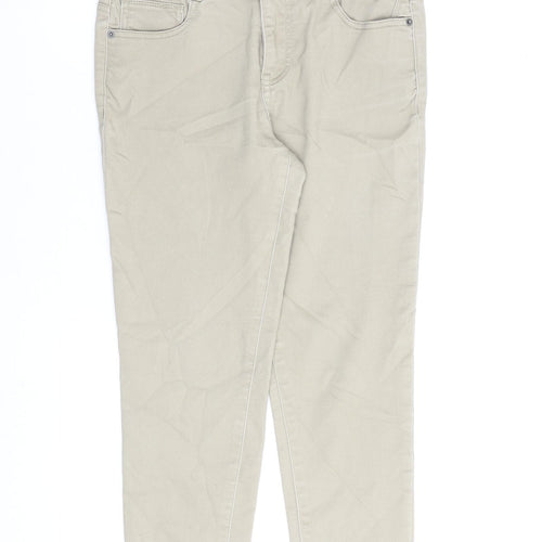 Bass Womens Beige Cotton Cropped Jeans Size 8 L26 in Regular Zip