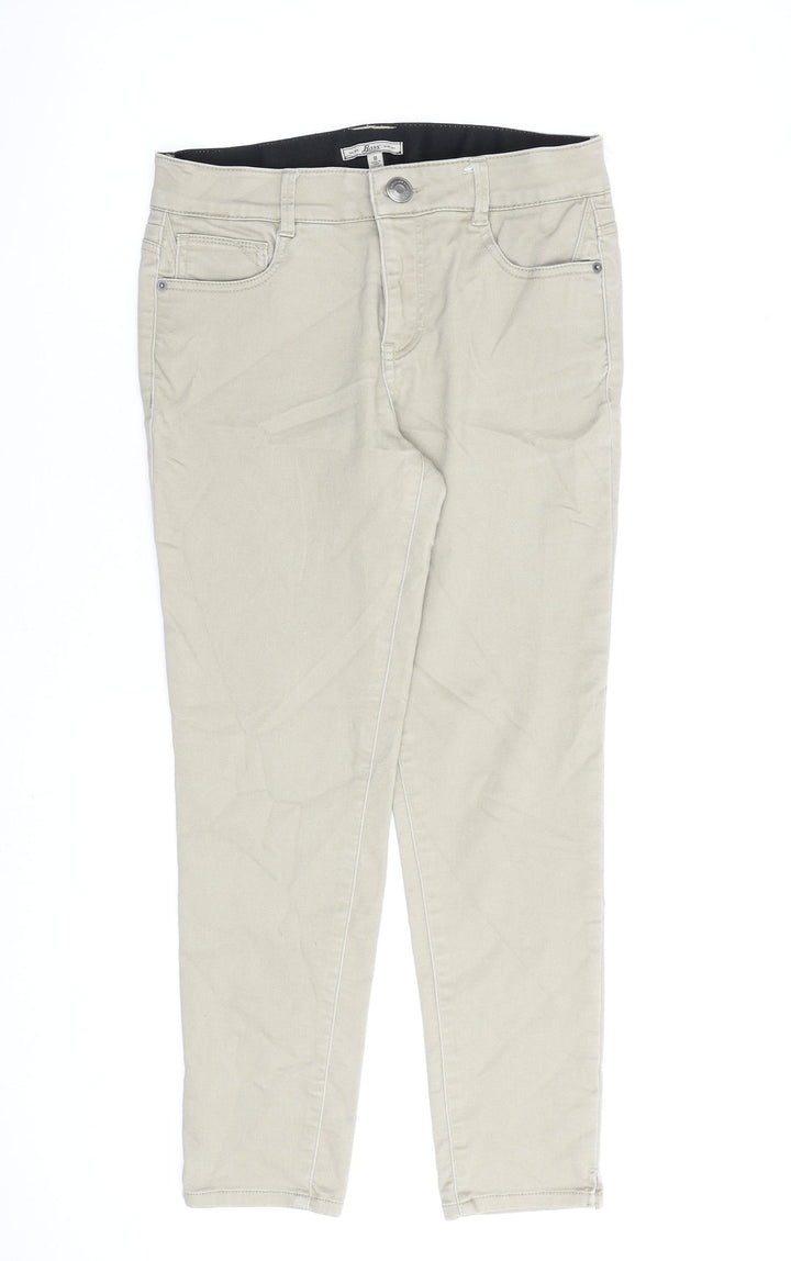 Bass Womens Beige Cotton Cropped Jeans Size 8 L26 in Regular Zip