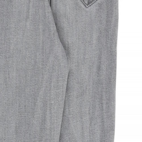 Topshop Womens Grey Cotton Straight Jeans Size 30 in L30 in Regular Zip