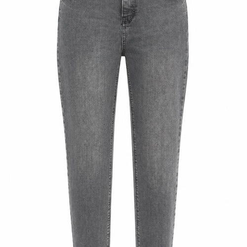 Denim & Co. Womens Grey Cotton Straight Jeans Size 8 L26 in Regular Zip