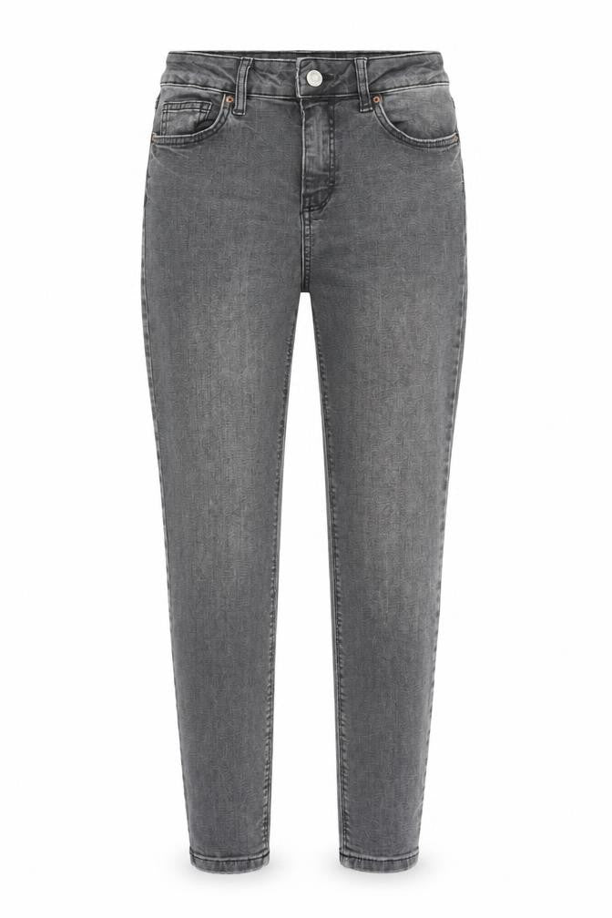 Denim & Co. Womens Grey Cotton Straight Jeans Size 8 L26 in Regular Zip