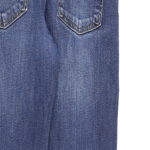 River Island Mens Blue Cotton Straight Jeans Size 34 in L34 in Regular Zip