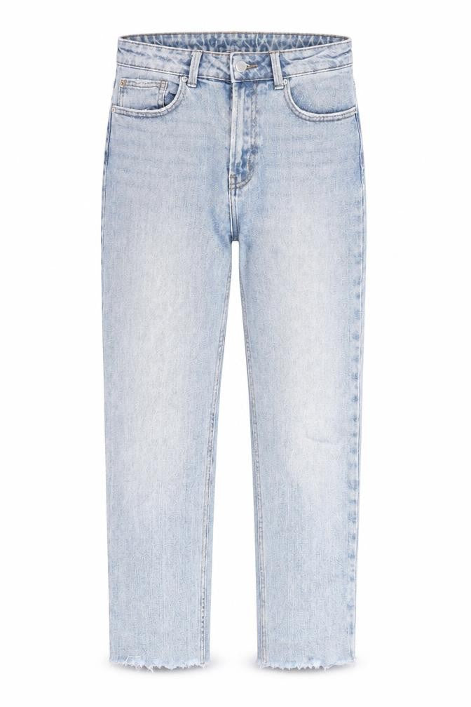 Denim & Co. Womens Blue Cotton Straight Jeans Size 8 L25 in Regular Zip