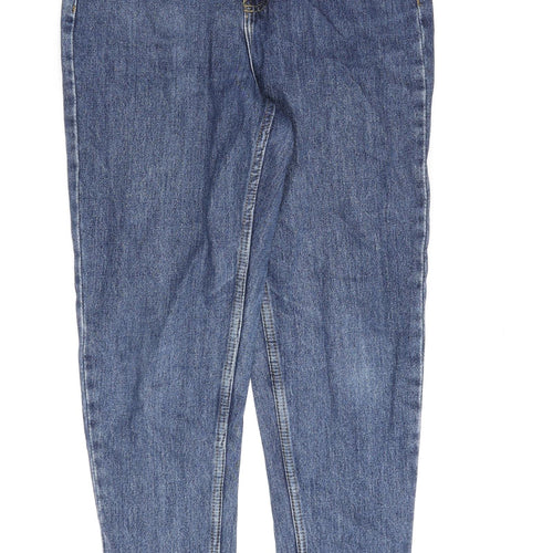 Denim & Co. Womens Blue Cotton Mom Jeans Size 8 L30 in Regular Zip
