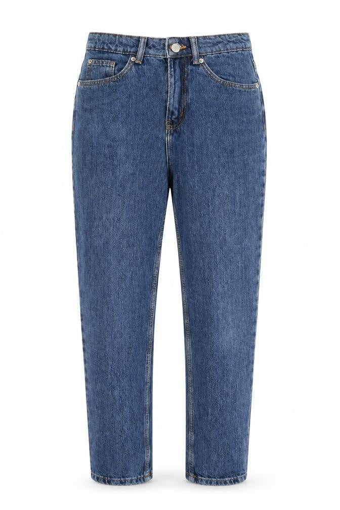Denim & Co. Womens Blue Cotton Mom Jeans Size 8 L30 in Regular Zip