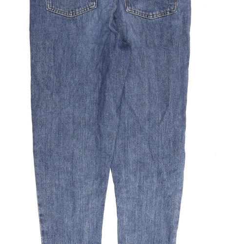Denim & Co. Womens Blue Cotton Mom Jeans Size 8 L30 in Regular Zip