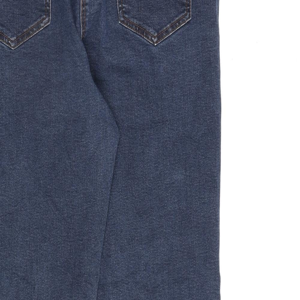 George Womens Blue Cotton Straight Jeans Size 14 L28 in Regular Zip