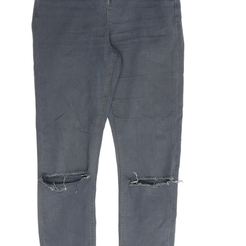 Topshop Womens Grey Cotton Mom Jeans Size 26 in L28 in Regular Zip