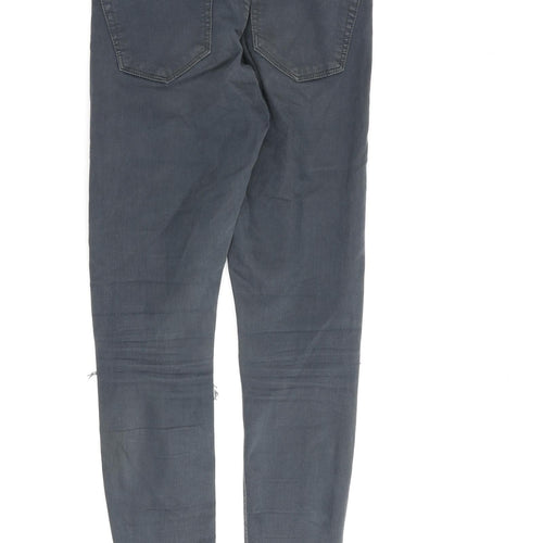 Topshop Womens Grey Cotton Mom Jeans Size 26 in L28 in Regular Zip