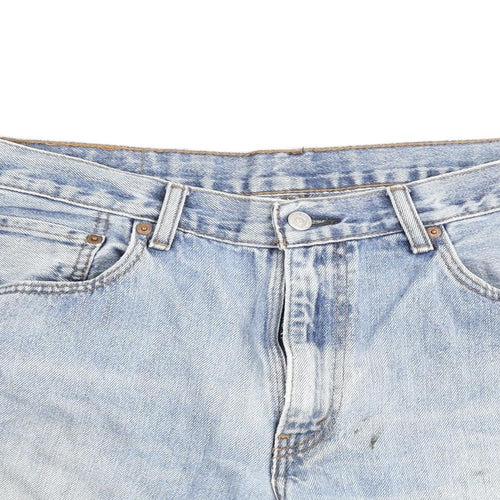 Levi's Mens Blue Cotton Bermuda Shorts Size 34 in Regular Button