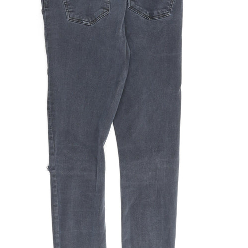 Topshop Womens Grey Cotton Skinny Jeans Size 26 in L28 in Regular Zip