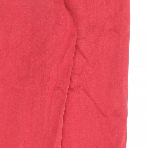 Marks and Spencer Womens Red Cotton Skinny Jeans Size 10 L31 in Regular Zip