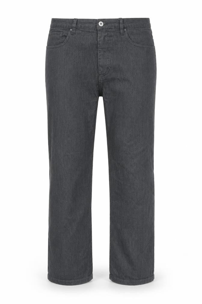 George Mens Grey Cotton Trousers Size 36 in L29 in Regular Zip