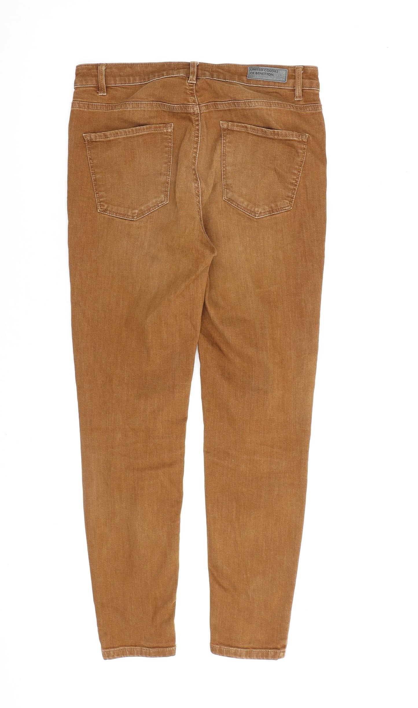United Colors of Benetton Womens Brown Cotton Skinny Jeans Size 29 in L29 in Regular Zip