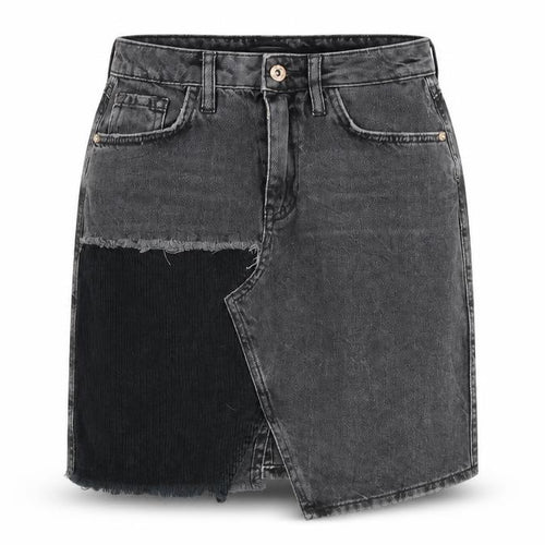 River Island Womens Grey Cotton A-Line Skirt Size 8 Zip