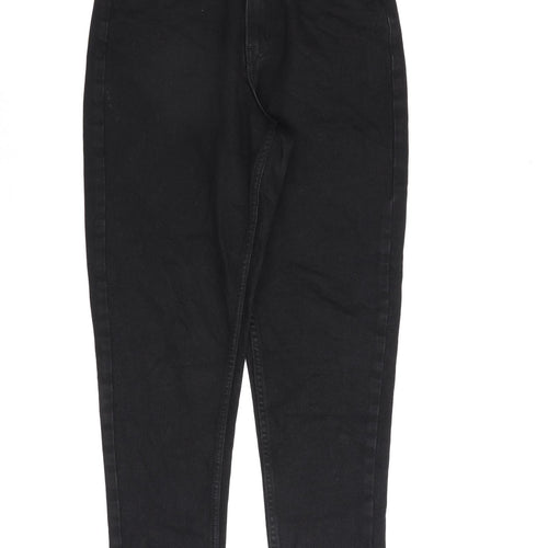 Denim & Co. Womens Black Cotton Mom Jeans Size 8 L28 in Regular Zip
