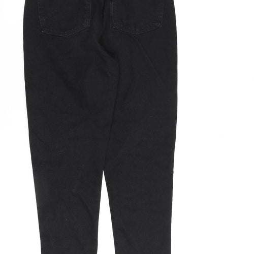 Denim & Co. Womens Black Cotton Mom Jeans Size 8 L28 in Regular Zip