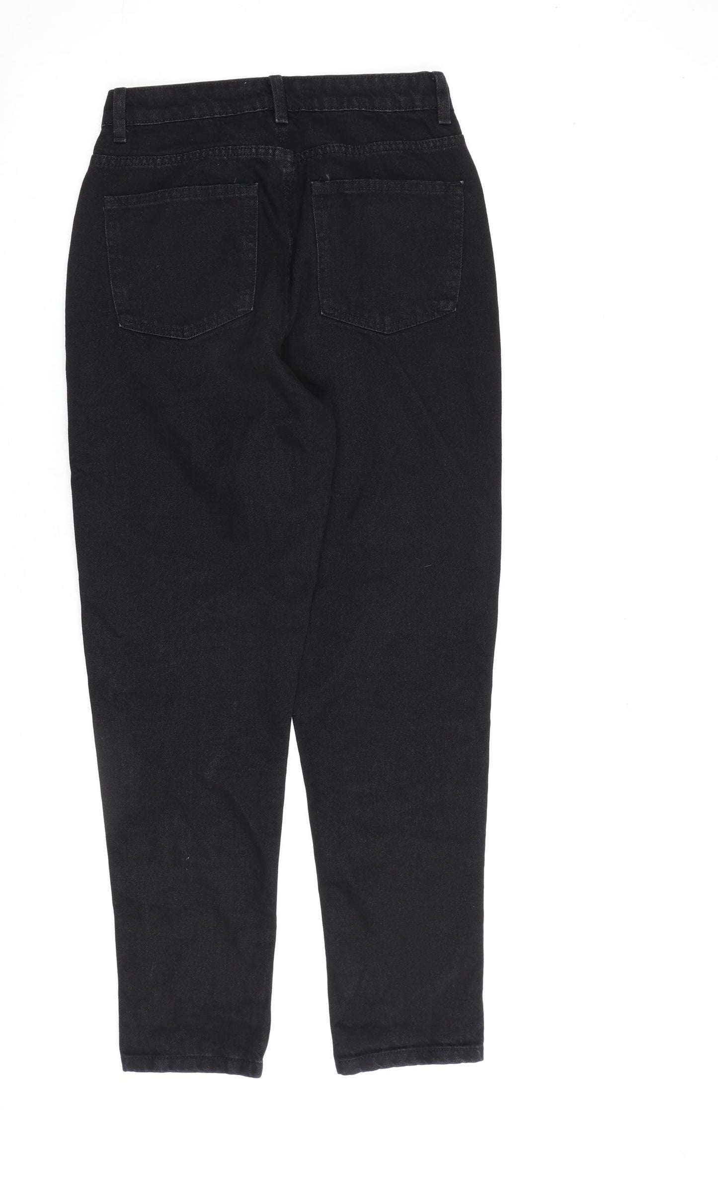 Denim & Co. Womens Black Cotton Mom Jeans Size 8 L28 in Regular Zip