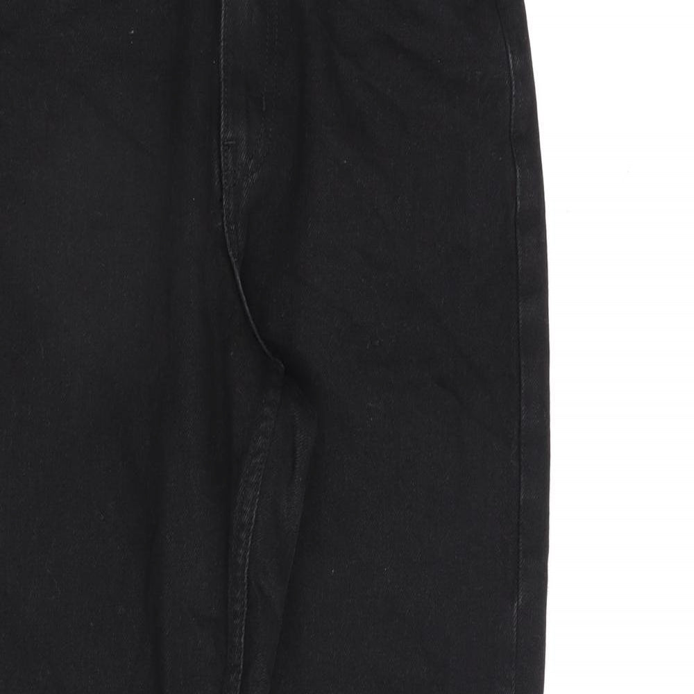 Denim & Co. Womens Black Cotton Mom Jeans Size 8 L28 in Regular Zip