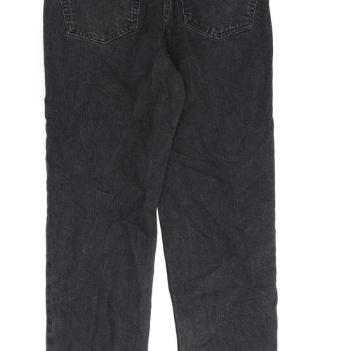 ASOS Womens Black Cotton Wide-Leg Jeans Size 30 in L32 in Regular Zip