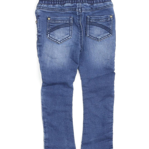 Mothercare Boys Blue Cotton Skinny Jeans Size 3-4 Years Regular Tie
