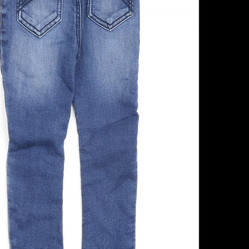 Mothercare Boys Blue Cotton Skinny Jeans Size 3-4 Years Regular Tie