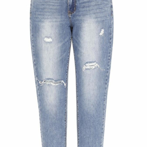 H. Connect Womens Blue Cotton Mom Jeans Size 32 in L27 in Regular Zip