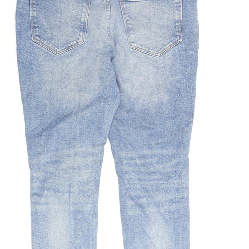 H&M Womens Blue Cotton Skinny Jeans Size L L27 in Regular Button
