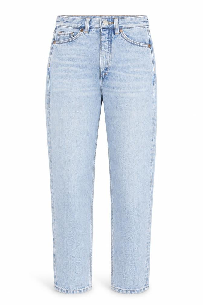 Monki Womens Blue Cotton Straight Jeans Size 24 in L27 in Regular Zip